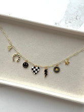Load image into Gallery viewer, Black Checkered Charm Necklace

