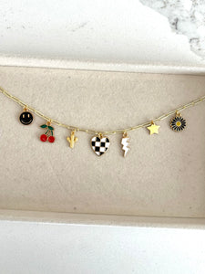 Checkered Charm Necklace