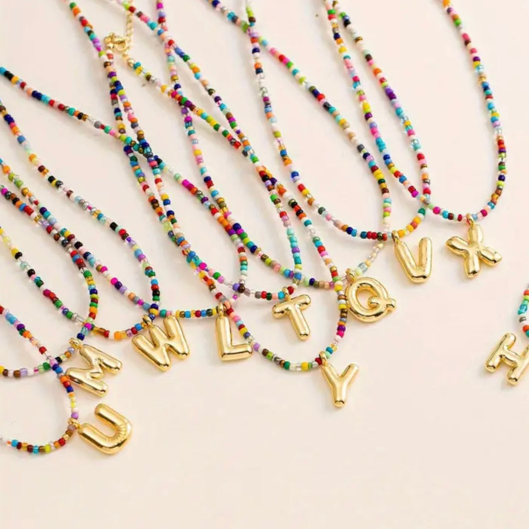 Rainbow Initial Necklace