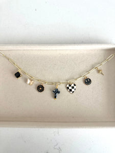 Black Cross Charm Necklace