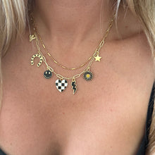 Load image into Gallery viewer, Black Checkered Charm Necklace

