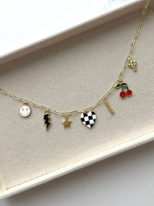 Checkered Mama Charm Necklace
