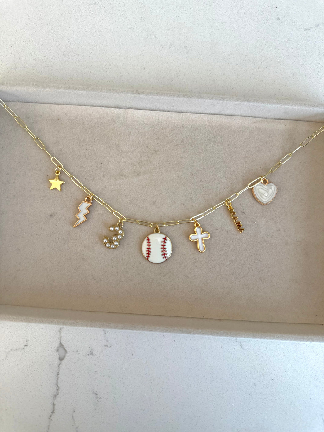 Baseball Charm Necklace