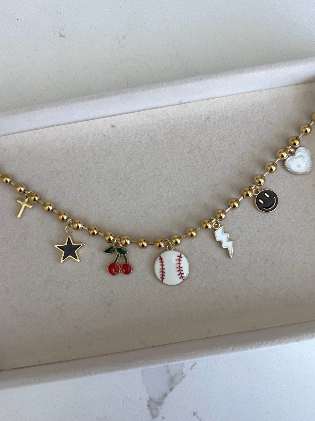 Baseball Charm Necklace