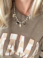 Load image into Gallery viewer, Pearl Football Mama Charm Necklace

