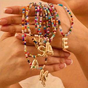Rainbow Initial Necklace