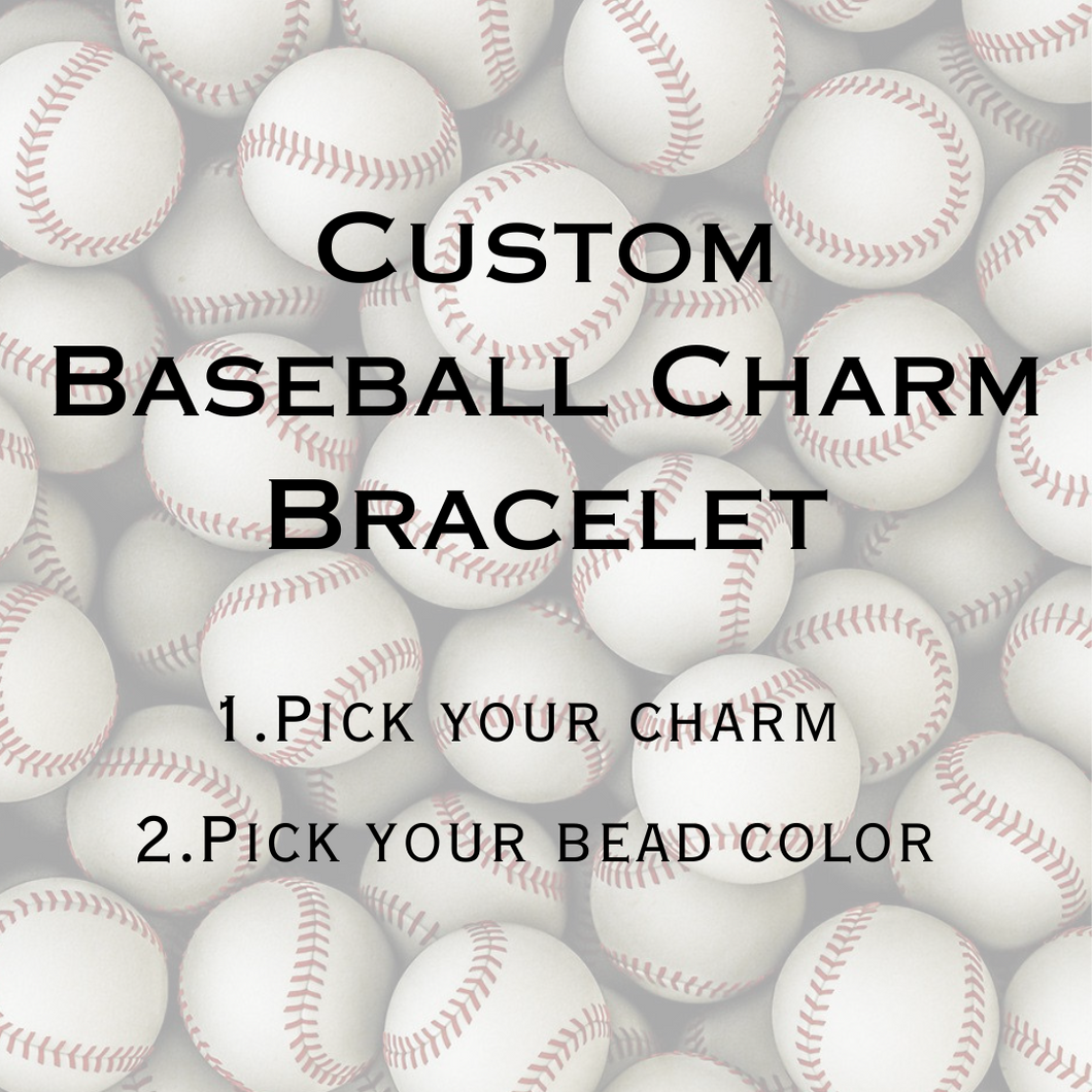 Custom Baseball Charm Bracelet