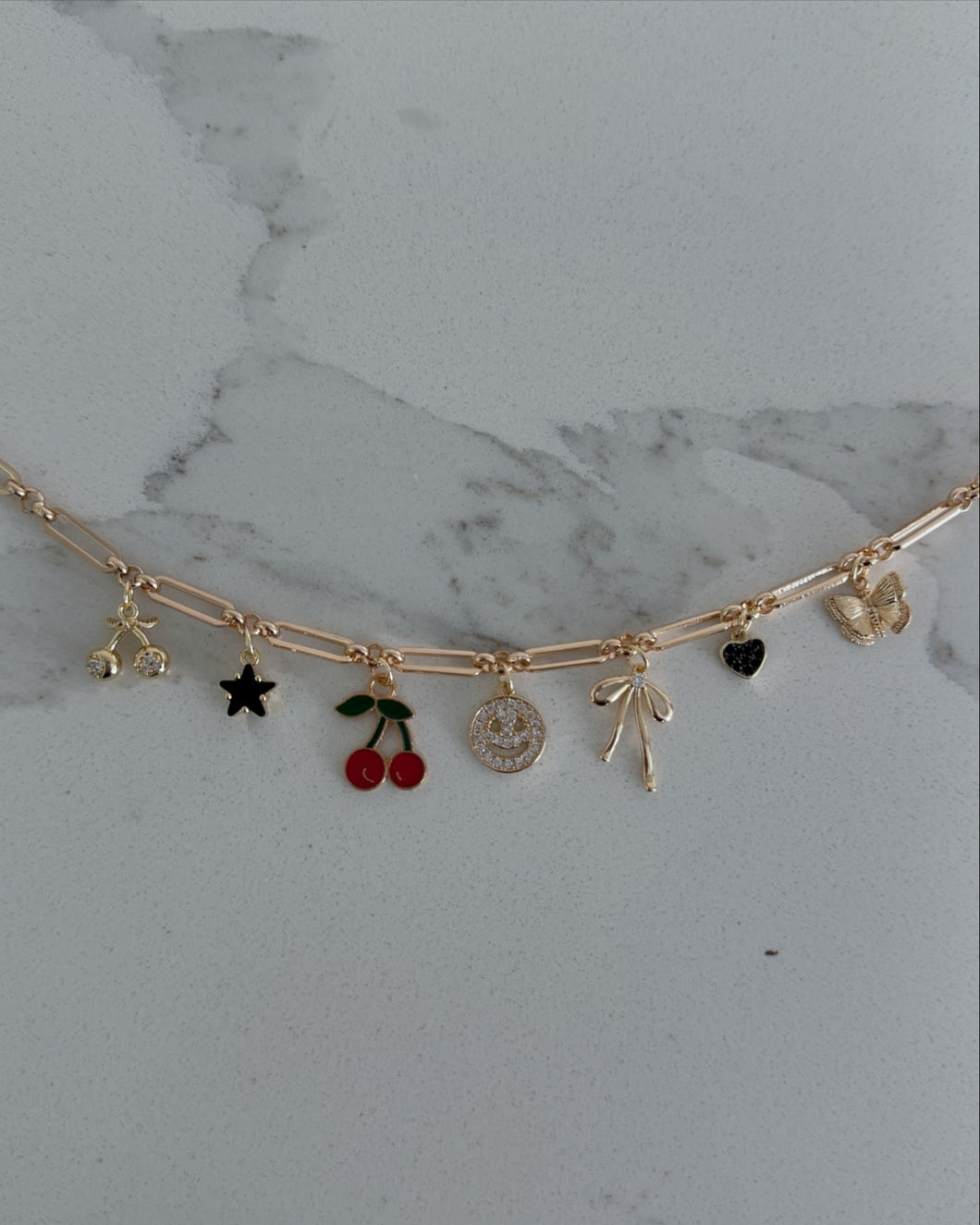 Cherry Drop Charm Necklace