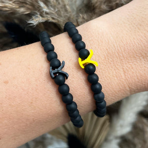 Matte Black Yellow Stone Bracelet